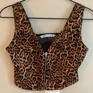 Zara cheetah leopard tank top